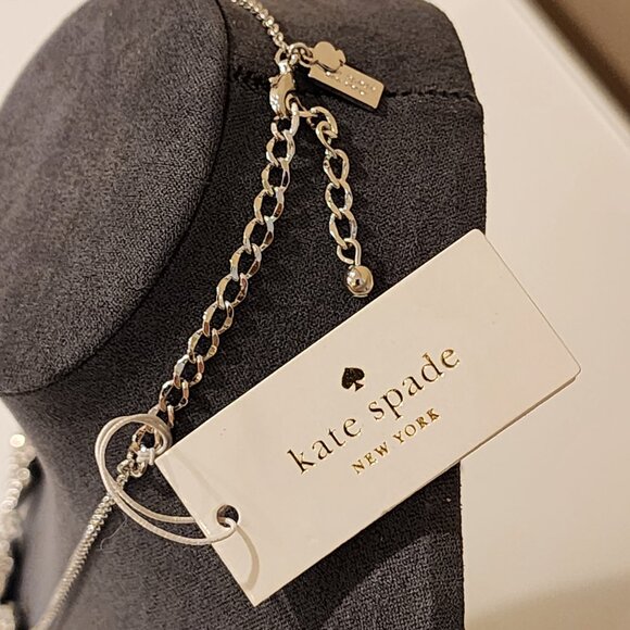 Brand New!! KATE SPADE New York: Rose Garden Silver|Cubic Zir| Crystal Necklace - Picture 3 of 7